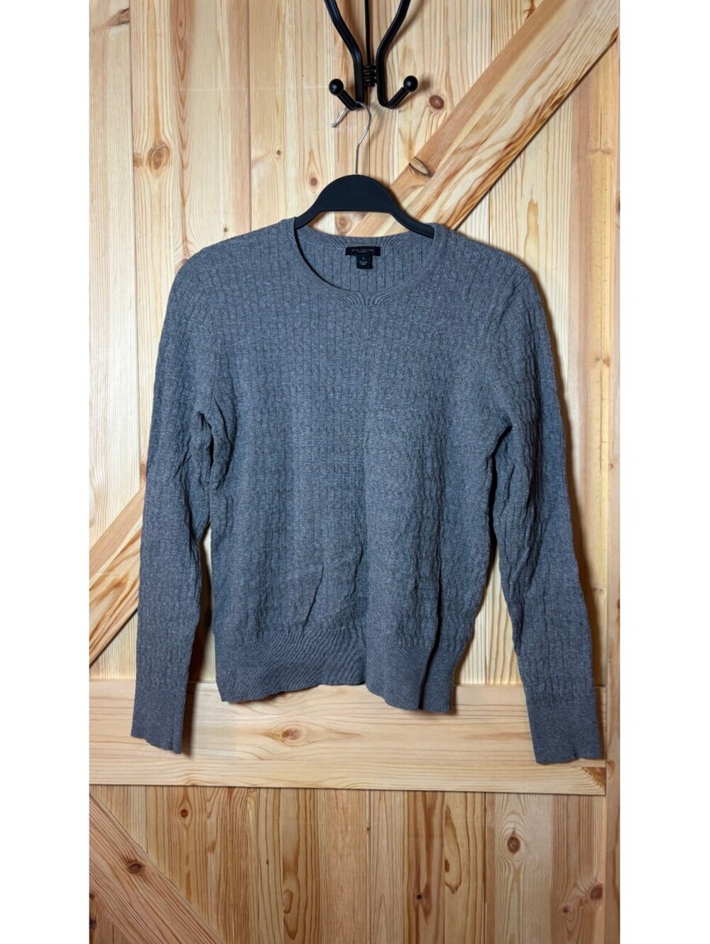 Ann Taylor Factory Women's Medium Gray Cable Knit Sweater